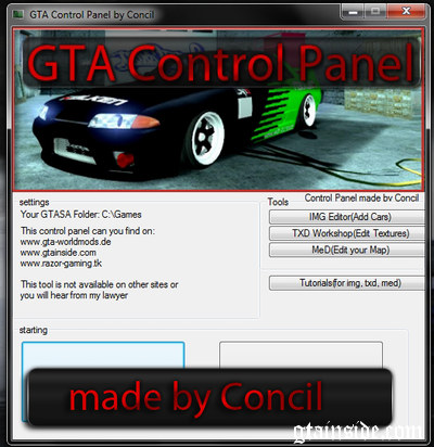 GTA SA کنترل پنل