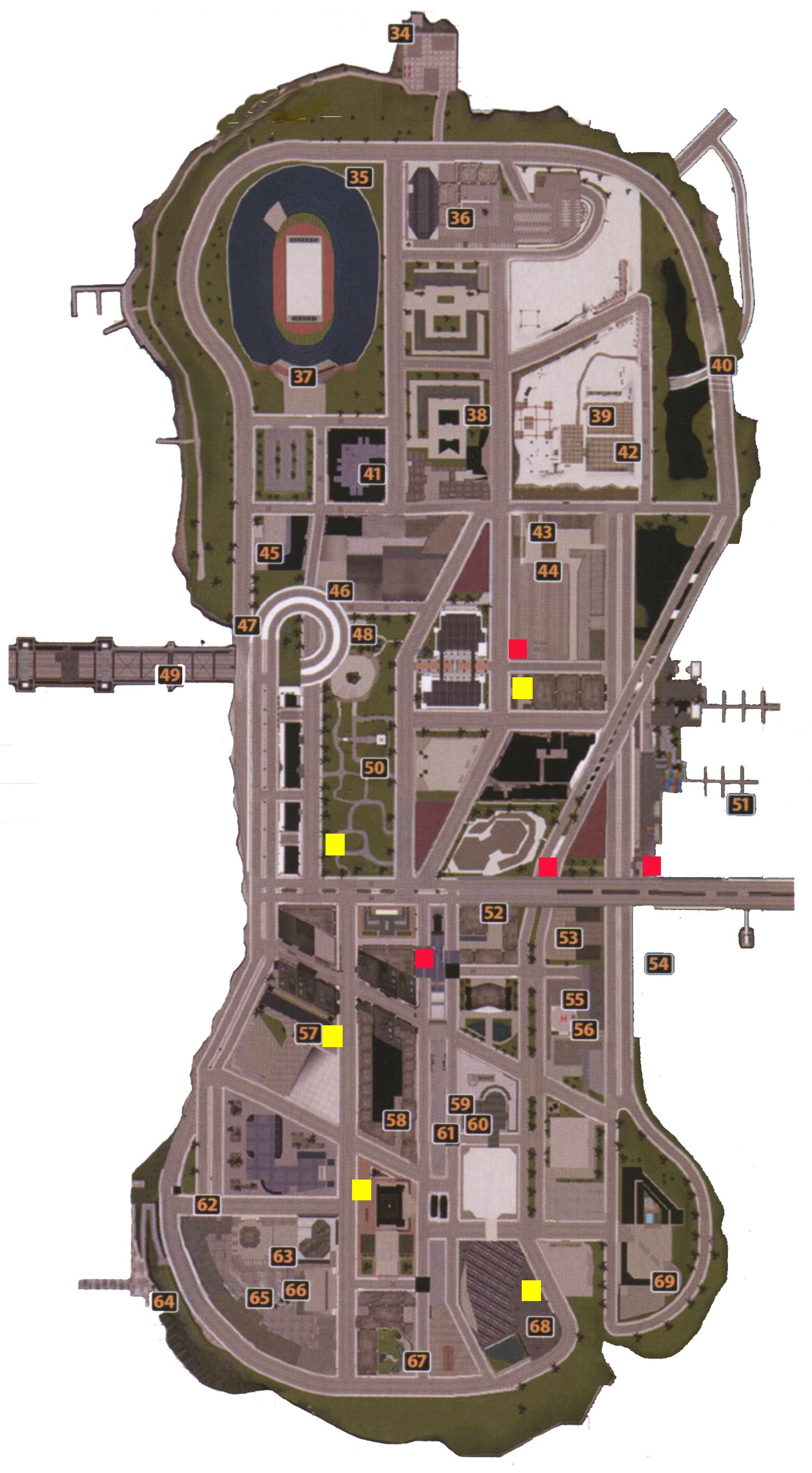 Grand Theft Auto III Hidden Packages Map: Portland Map for