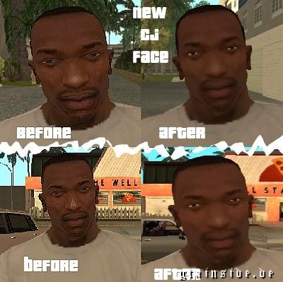 GTA San Andreas Better CJ Face Skins Mod - GTAinside.com