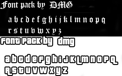 Gta San Andreas Font Pack By Dmg Mod Gtainside Com