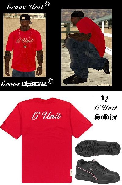 G-Unit T-Shirt Red+G-Unit Sneakers Black