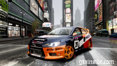 DirT 3 Mitsubishi Evo X with spinning rear fans