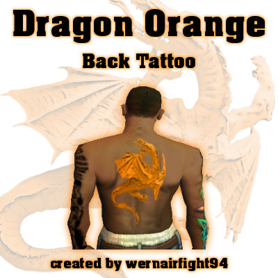 Dragon Orange Back Tattoo