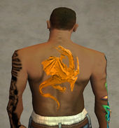 Dragon Orange Back Tattoo