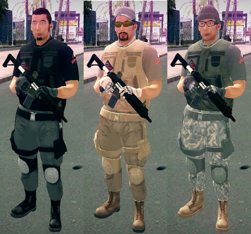 GTA V Merryweather Asian Shirt Soldier