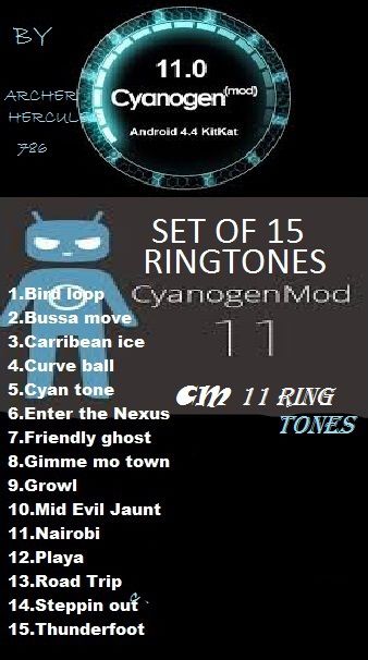 Official Cyanagon Mod 11 Ringtones set of 15 Ringtones