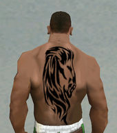 Tribal Lion Back Tattoo Black