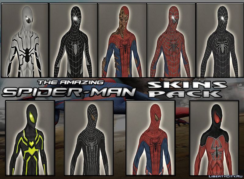 GTA San Andreas Amazing Spider Man Skin Pack Mod 