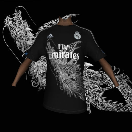 Real Madrid Black Dragon Jersey for TIP