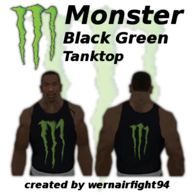 Monster Black Green Tanktop