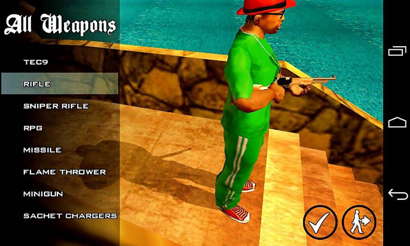 GTA San Andreas Menu Weapons v2 for Android Mod 