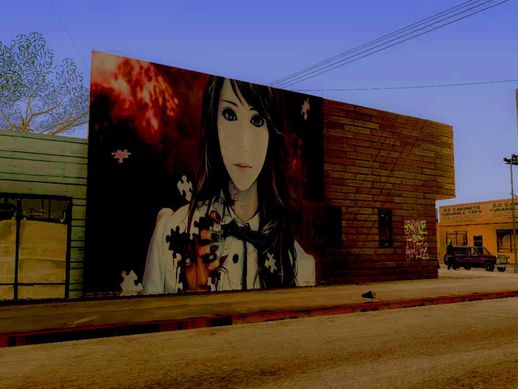 Girl Anime 3D Wall