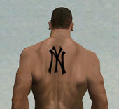 New York Yankees Back Tattoo Black