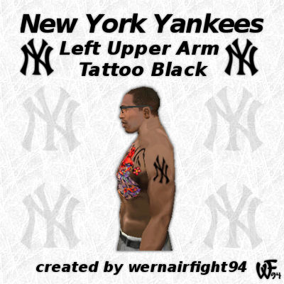 New York Yankees Left Upper Arm Tattoo Black