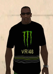Valentino Rossi Monster Energy VR 46 Stripes  T-shirt Black