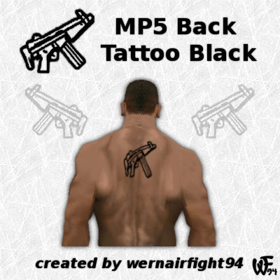 MP5 Back Tattoo Black