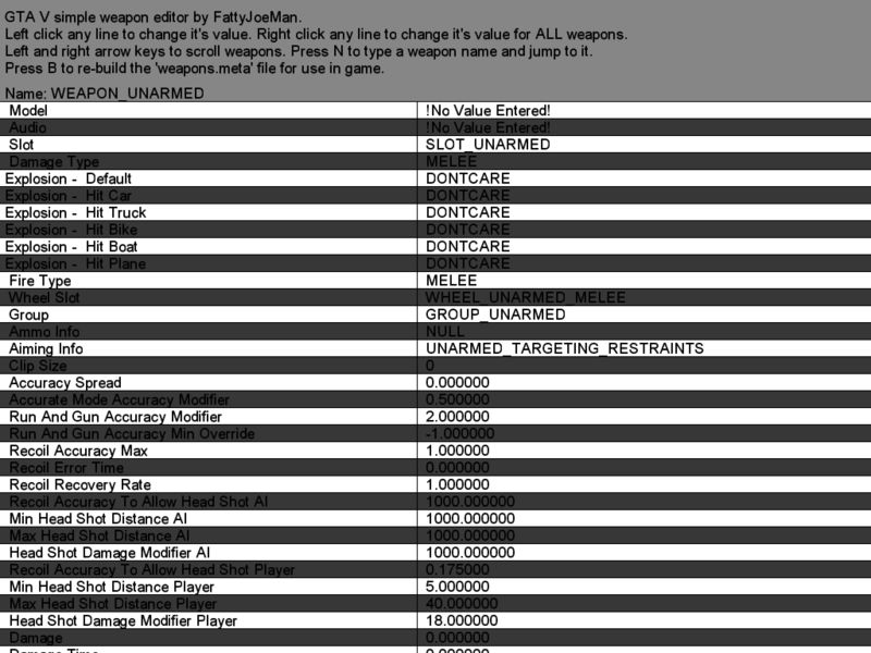 GTA 5 PC Weapon Cheats