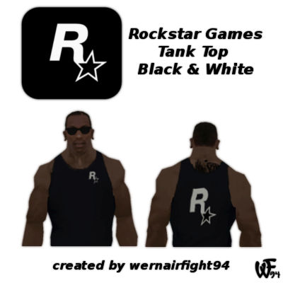 Rockstar Games Tank Top Black White