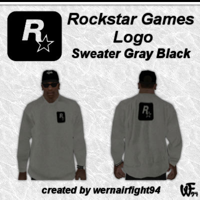 Rockstar Games Logo Sweater Gray Black