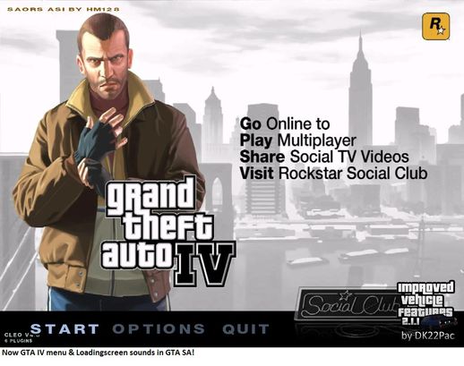 GTA IV Menu and Loadingscreen Sounds for GTA SA