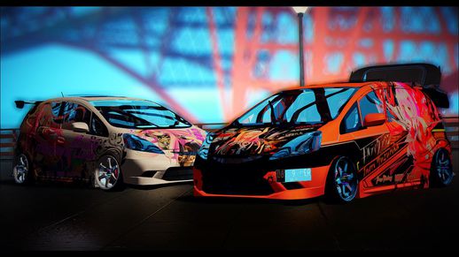 Honda Fit Street Modify Inori Yuzuriha Itasha