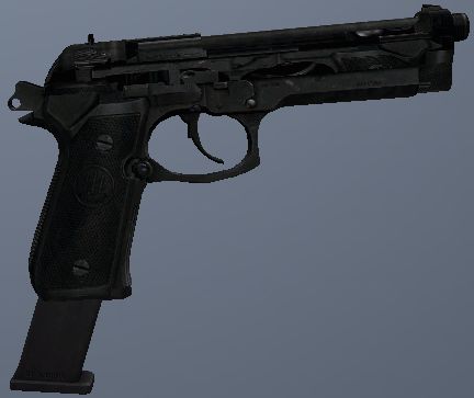 Beretta with long ammo clip
