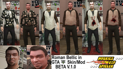 GTA 5 Roman Bellic in GTA V Skin BETA V.1.0 Mod - GTAinside.com