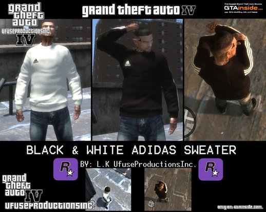 Black & White Adidas Sweaters 