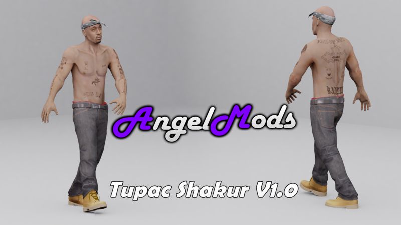Tupac Body Tattoos Slim body only at Grand Theft Auto: San Andreas Nexus -  Mods and community