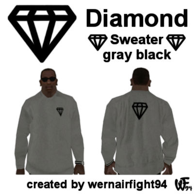 Diamond Sweater Gray Black