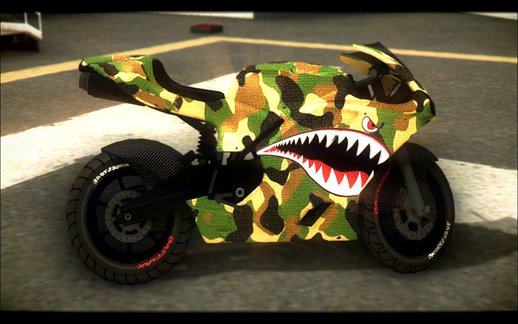 Bati Motorcycle Camo Shark Mouth Edition