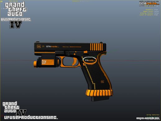 GTA 4 Glock:20 10MM GTAinside Cyber Version + Working laser & Sound |HD ...