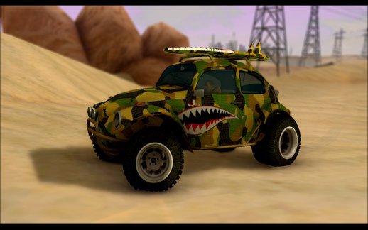 VW Baja Buggy Camo Shark Mouth