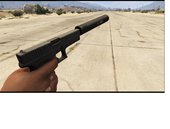 Glock 17 with and without silencer