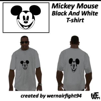 Mickey Mouse Black And White T-shirt