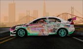 Mitsubishi Lancer Evo X w/ Racing Miku 2016 Itasha