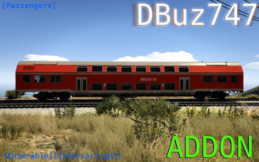 German Double Stack Wagon Passenger Train (DBuz747) [Add-On | Enterable | Interior Light] 1.0