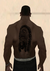 Lion Wearing An Indian Headdress Tattoo Black
