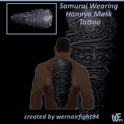 Samurai Wearing Hannya Mask Tattoo