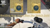 Breitling Navi Timer Blue Sky Watch Gold