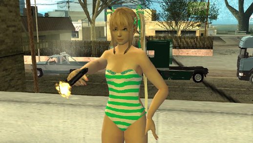Nagi's Marie Rose with fixed hairs green-eyed in Swimsuit