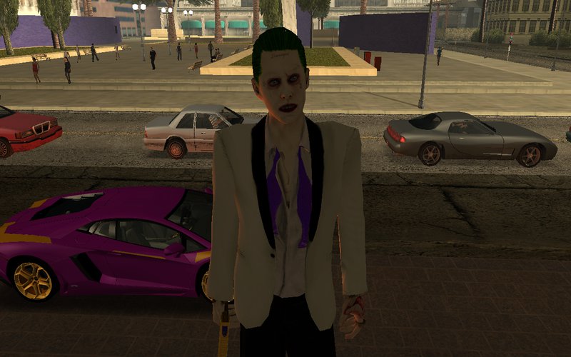 GTA San Andreas Joker White Suit 2.0 (with car and gun) Mod - GTAinside.com