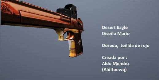 Desert Eagle Estilo Mario Bross Teñida de rojo Dorado