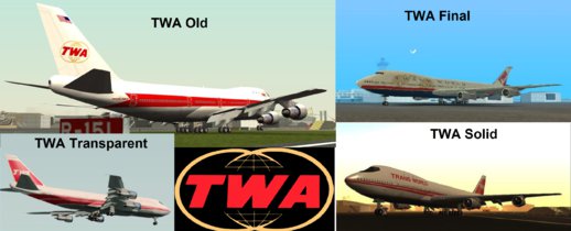 TWA Boeing 747 livery pack