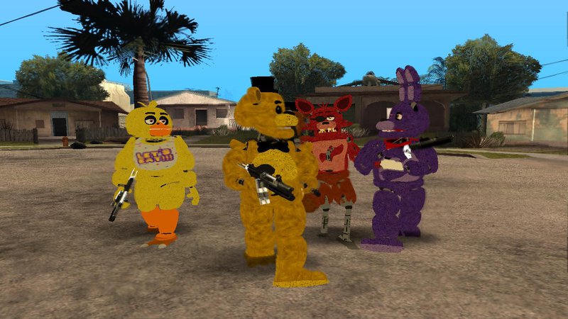 GTA San Andreas FNAF 6 Scrap Animatronics Skins Mod 