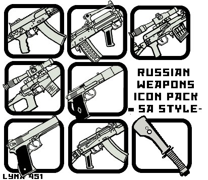 Russian Weapons Icon Pack in SA Style 2.0