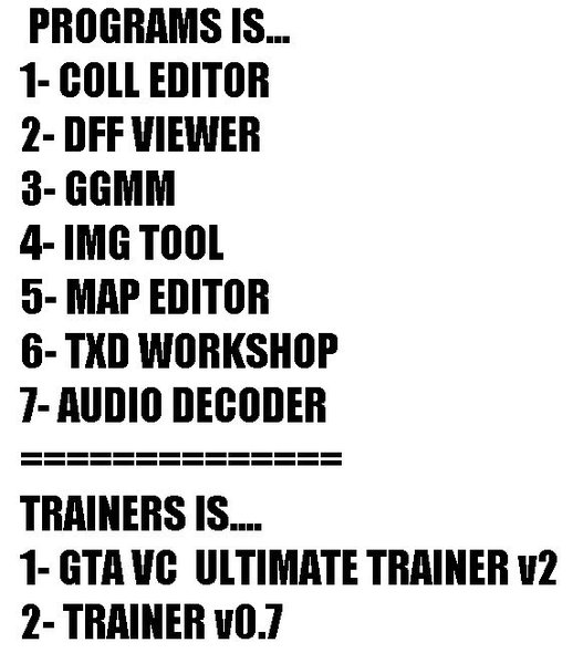 GTA VC Programs & Trainers