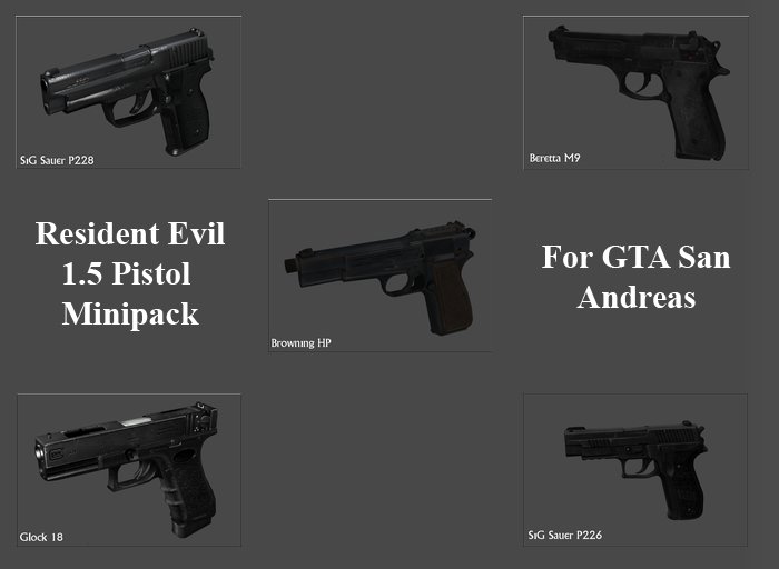 GTA San Andreas Resident Evil 5 Weapons Mod 