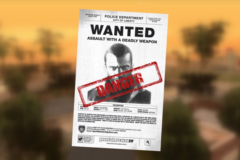 Alienación Expresamente moneda GTA San Andreas Niko Bellic Wanted Poster Mod - GTAinside.com