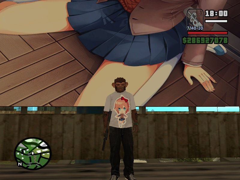 GTA San Andreas Doki Doki Literature Club T-Shirts Mod 